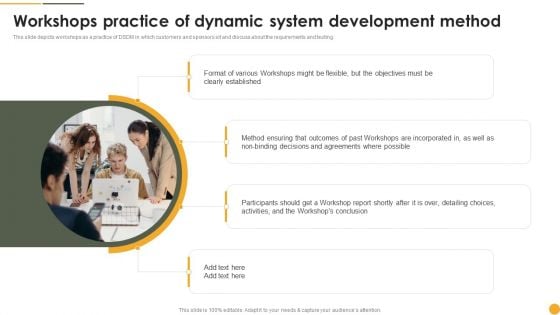 Workshops Practice Of Dynamic System Development Method Ppt Portfolio Brochure PDF Workshops Practice Of Dynamic System Development Method Ppt Portfolio Brochure PDF