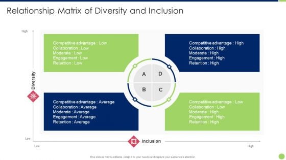 Workspace Diversification And Inclusion Strategy Relationship Matrix Of Diversity And Inclusion Designs PDF