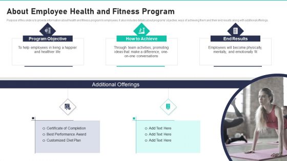 Workspace Wellness Playbook About Employee Health And Fitness Program Ideas PDF