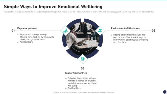 Workspace Wellness Playbook Simple Ways To Improve Emotional Wellbeing Background PDF