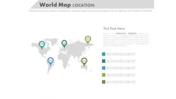 World Map For Global Business Report Powerpoint Slides