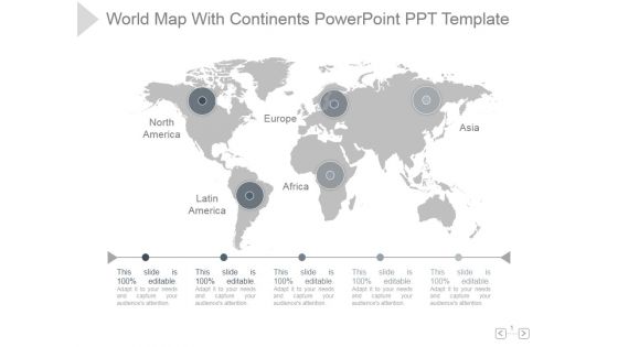 World Map With Continents Ppt PowerPoint Presentation Example