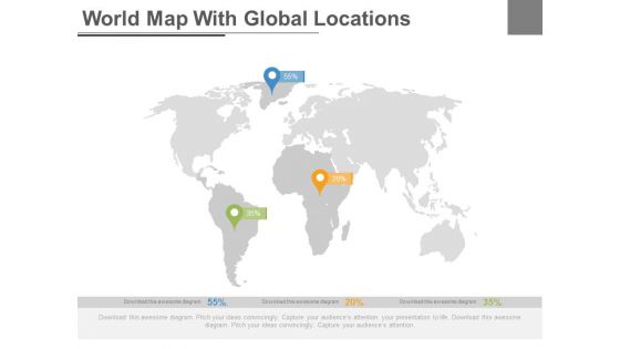 World Map With Global Economic Analysis Powerpoint Slides