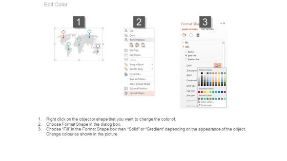 World Map With Icons For Global Business Powerpoint Slides