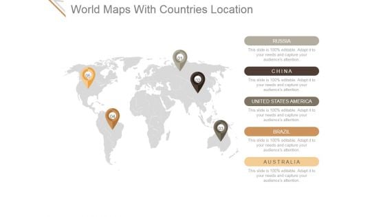 World Maps With Countries Location Ppt PowerPoint Presentation Shapes