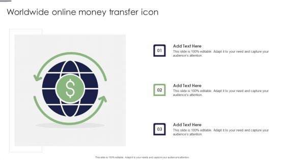 Worldwide Online Money Transfer Icon Ppt PowerPoint Presentation File Infographics PDF