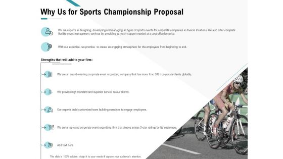 Worldwide Tournament Why Us For Sports Championship Proposal Ppt Layouts Graphic Images PDF