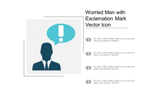 Worried Man With Exclamation Mark Vector Icon Ppt PowerPoint Presentation Infographics Microsoft