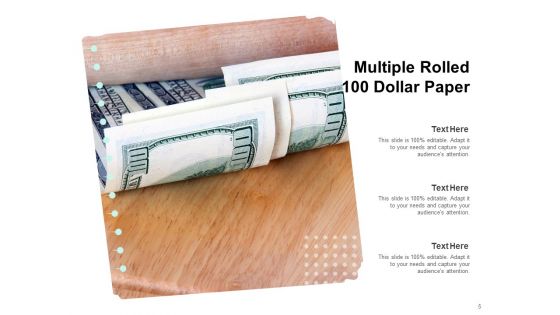 Wrapping Paper Cylindrical Shape Dollar Paper Ppt PowerPoint Presentation Complete Deck