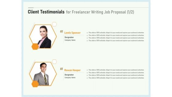Writing A Bid Client Testimonials For Freelancer Writing Job Proposal Management Ppt PowerPoint Presentation File Examples PDF Writing A Bid Client Testimonials For Freelancer Writing Job Proposal Management Ppt PowerPoint Presentation File Examples PDF