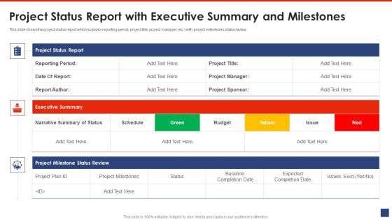 Writing A List Of Specific Project Objective For Project Review Project Status Report With Executive Structure PDF