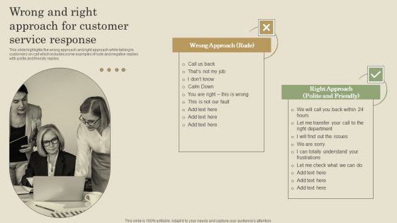 Wrong And Right Approach For Customer Service Response Ppt PowerPoint Presentation File Diagrams PDF Wrong And Right Approach For Customer Service Response Ppt PowerPoint Presentation File Diagrams PDF