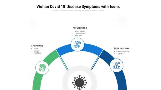 Wuhan Covid 19 Disease Symptoms With Icons Ppt PowerPoint Presentation Professional Styles PDF