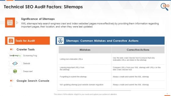 XML Sitemap Inspection Factor For SEO Audit Training Ppt