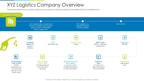 XYZ Logistics Company Overview Ppt Summary Design Inspiration PDF