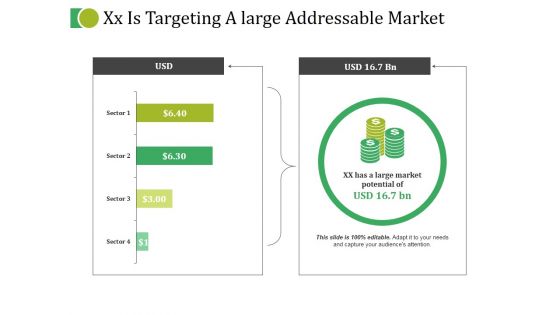 Xx Is Targeting A Large Addressable Market Ppt PowerPoint Presentation Ideas Aids