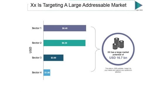 Xx Is Targeting A Large Addressable Market Ppt PowerPoint Presentation Ideas Templates