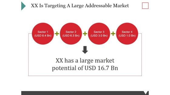 Xx Is Targeting A Large Addressable Market Ppt PowerPoint Presentation Show Graphic Images