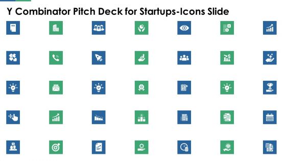 Y Combinator Pitch Deck For Startups Icons Slide Ppt Professional Example PDF