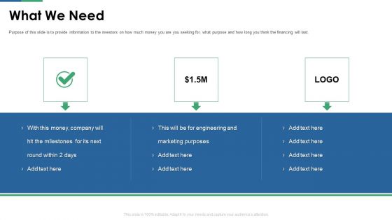 Y Combinator Pitch Deck For Startups What We Need Ppt Icon Graphics PDF