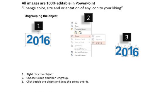 Year 2016 Numbers With Icons Powerpoint Template