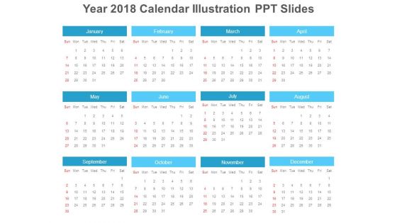 Year 2018 Calendar Illustration Ppt Slides Year 2018 Calendar Illustration Ppt Slides