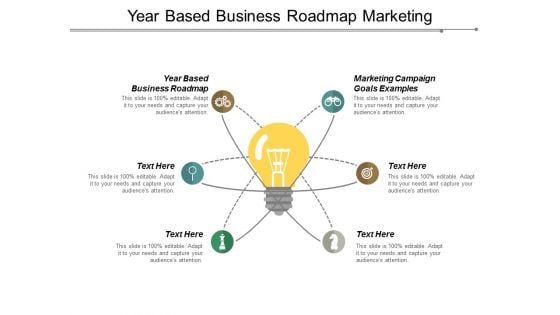 Year Based Business Roadmap Marketing Campaign Goals Examples Ppt PowerPoint Presentation File Ideas