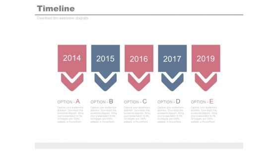 Year Based Linear Timeline For Business Planning Powerpoint Slides