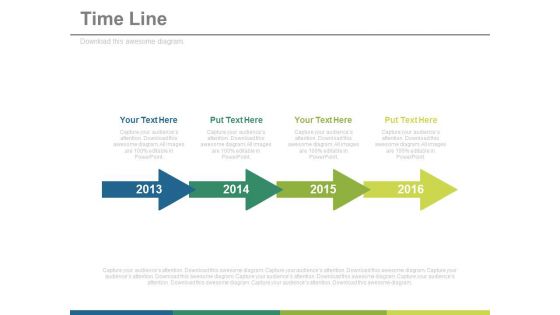 Year Based Linear Timeline For Financial Strategy Powerpoint Slides