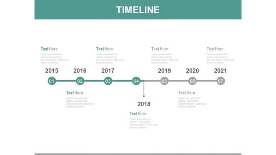 Year Based Linear Timeline For Sales Analysis Powerpoint Slides