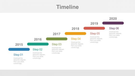 Year Based Stair Design Timeline Powerpoint Slides