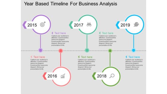 Year Based Timeline For Business Analysis Powerpoint Template