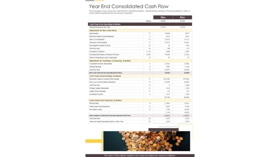 Year End Consolidated Cash Flow One Pager Documents