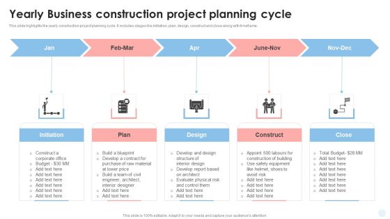 Yearly Business Construction Project Planning Cycle Information PDF