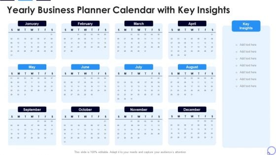 Yearly Business Planner Calendar With Key Insights Professional PDF