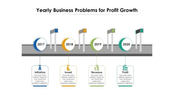 Yearly Business Problems For Profit Growth Ppt PowerPoint Presentation Icon Gallery PDF