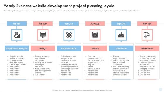 Yearly Business Website Development Project Planning Cycle Information PDF Yearly Business Website Development Project Planning Cycle Information PDF