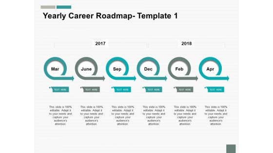 Yearly Career Roadmap Ppt PowerPoint Presentation Layouts Master Slide