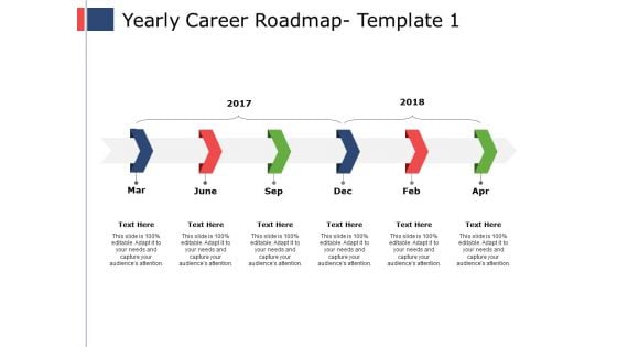 Yearly Career Roadmap Ppt PowerPoint Presentation Portfolio Themes