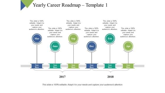 Yearly Career Roadmap Year Process Ppt PowerPoint Presentation Show Example Introduction