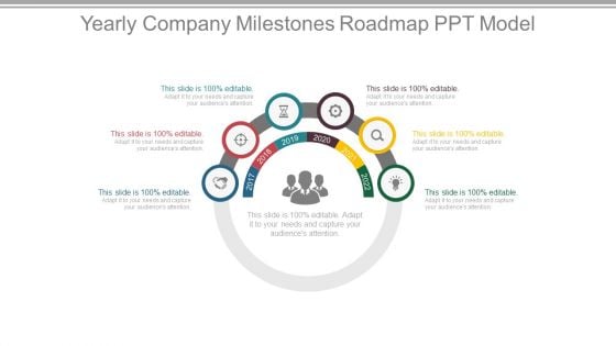 Yearly Company Milestones Roadmap Ppt Model