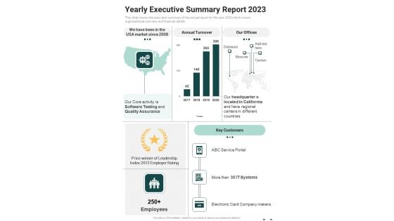 Yearly Executive Summary Report 2023 One Pager Documents Yearly Executive Summary Report 2023 One Pager Documents