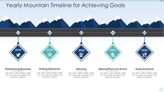 Yearly Mountain Timeline For Achieving Goals Introduction PDF