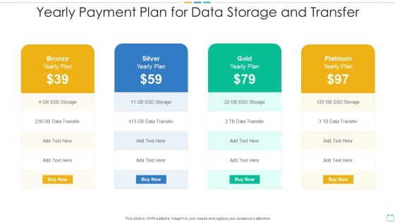 Yearly Payment Plan For Data Storage And Transfer Inspiration PDF