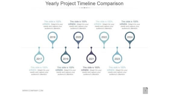 Yearly Project Timeline Comparison Ppt PowerPoint Presentation Picture