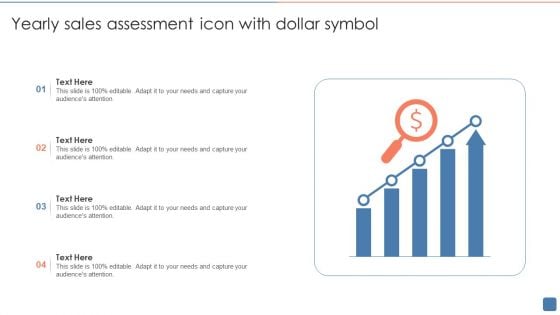 Yearly Sales Assessment Icon With Dollar Symbol Brochure PDF