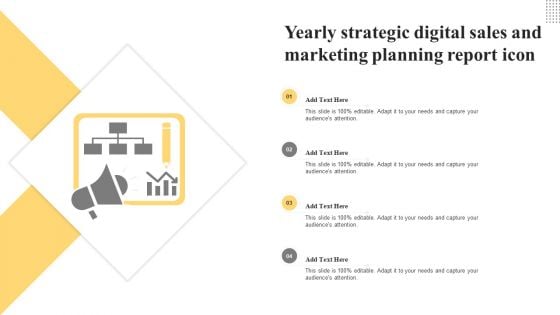 Yearly Strategic Digital Sales And Marketing Planning Report Icon Elements PDF