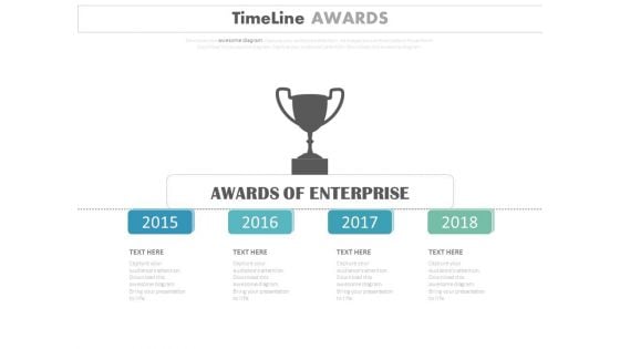 Yearly Timeline Diagram For Enterprise Award Powerpoint Slides