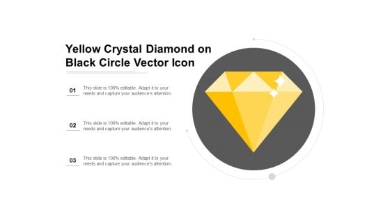 Yellow Crystal Diamond On Black Circle Vector Icon Ppt PowerPoint Presentation Ideas Mockup