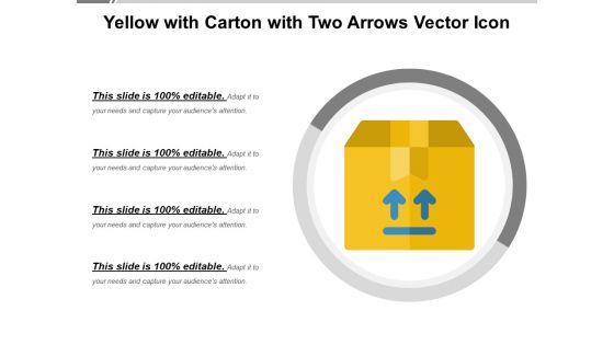 Yellow With Carton With Two Arrows Vector Icon Ppt PowerPoint Presentation Professional Background Designs PDF